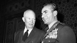 Wide: U.S. President Dwight D. Eisenhower (left) and Shah Mohammad Reza Pahlavi of Iran Wide: U.S. President Dwight D. Eisenhower (left) and Shah Mohammad Reza Pahlavi of Iran