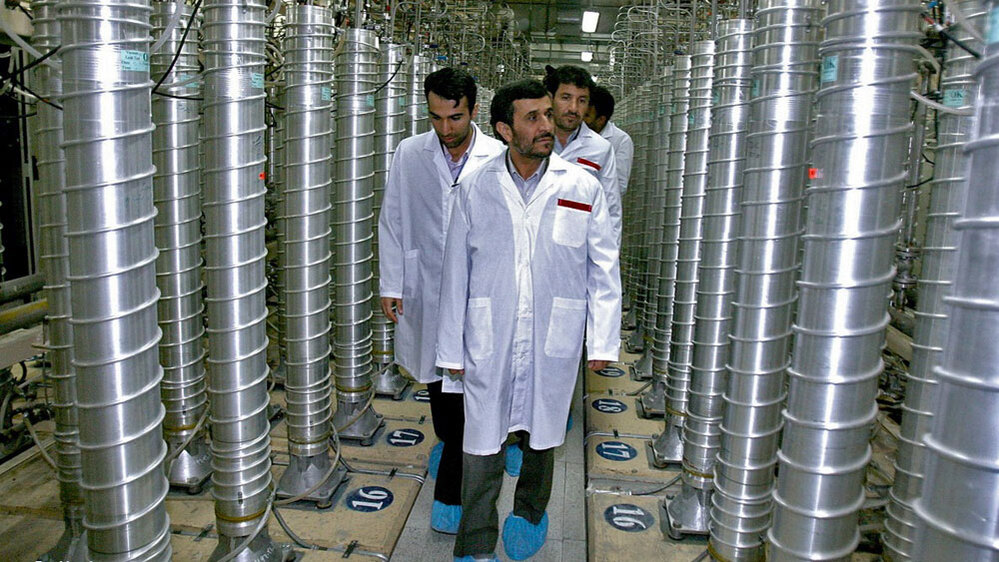 Wide: Iranian President Mahmoud Ahmadinejad visits the Natanz uranium-enrichment facilities
