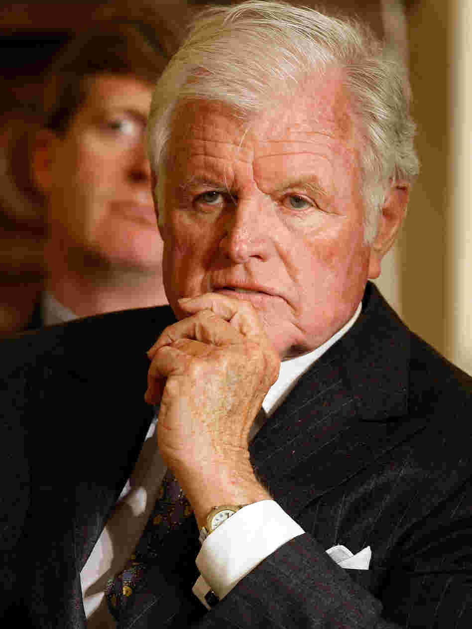 Sen. Kennedy listens during the closing session of the White House's forum on health care in March.