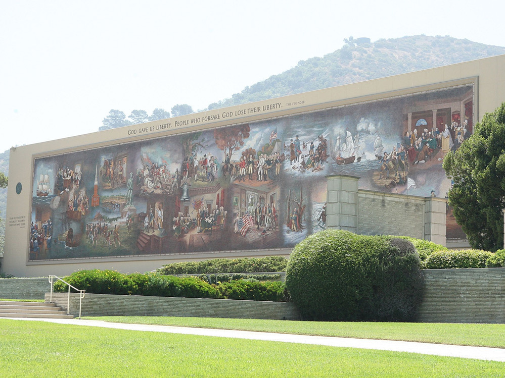 A view inside Forest Lawn cemetery.