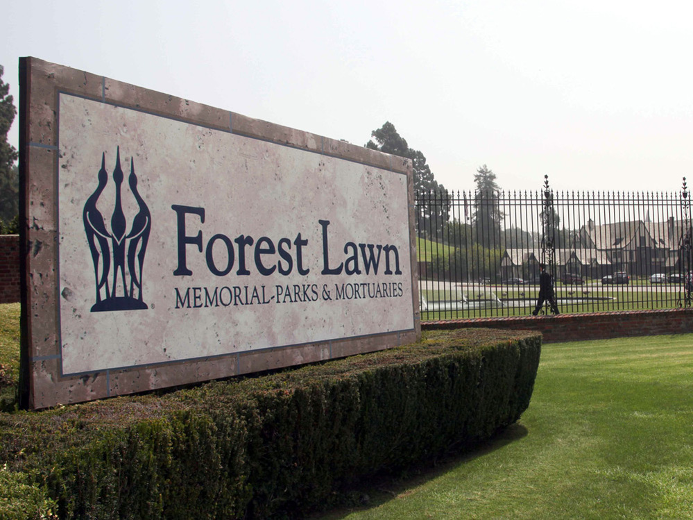 The entrance to Forest Lawn cemetery in Glendale, Calif.