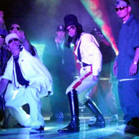Mongolian hip-hop artists Damdinbazar Manlai, Amraa and Kobe (left to right)