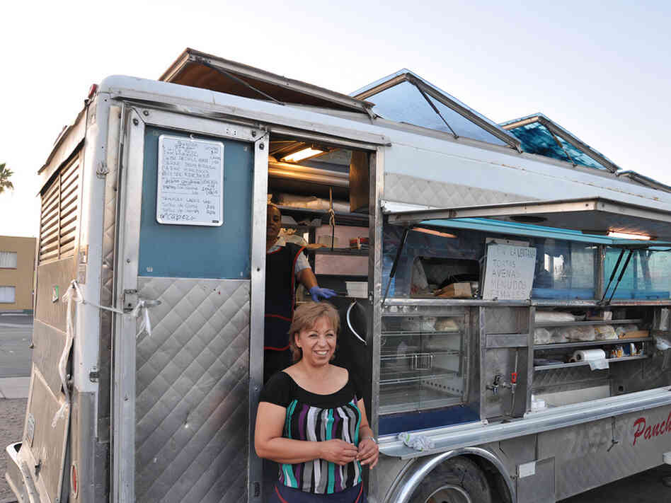 Georgina Escamilla in front of her food truck, Panchita's. Jesse Shapins
