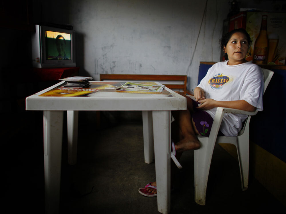 Rocio Ramirez, operator of beer warehouse in Quincemil, Peru