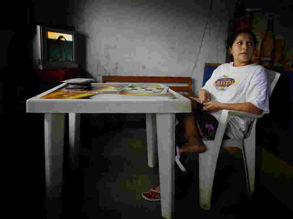 Rocio Ramirez, operator of beer warehouse in Quincemil, Peru