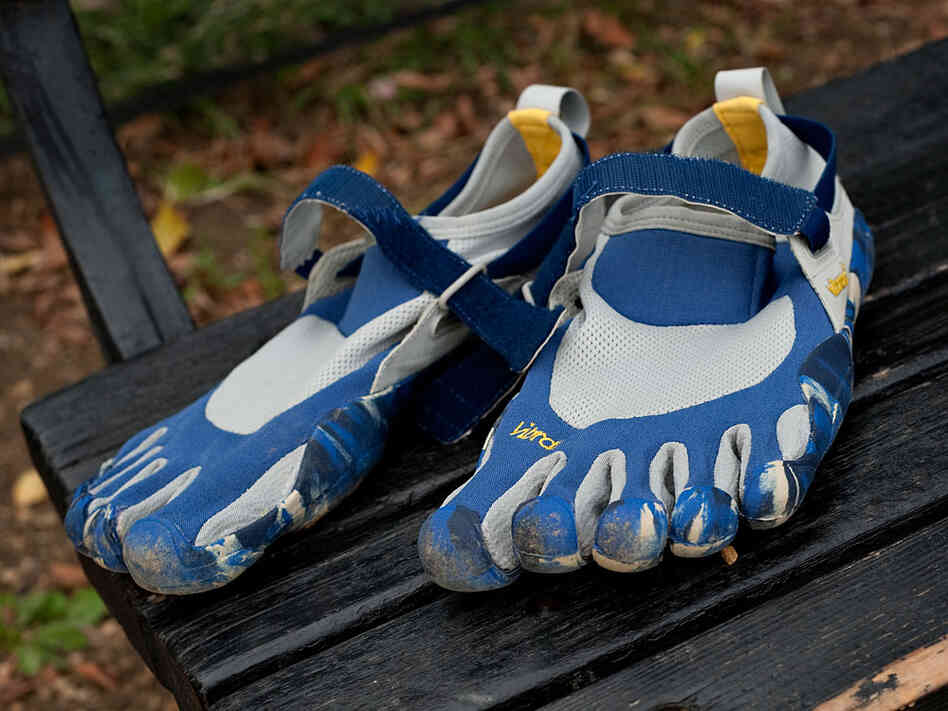 Vibram FiveFingers running shoes, road-tested by host Guy Raz. Ryan Gibbons/NPR