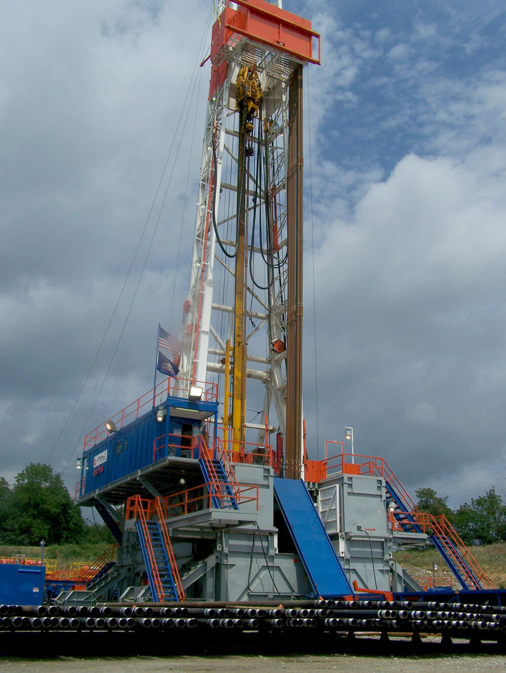 Vertical: A deep drilling rigt in Pennsylvania.