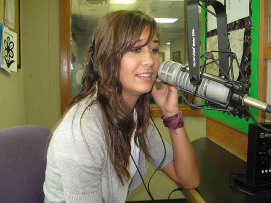 Bailey Wilson, a student staffer at KEOM