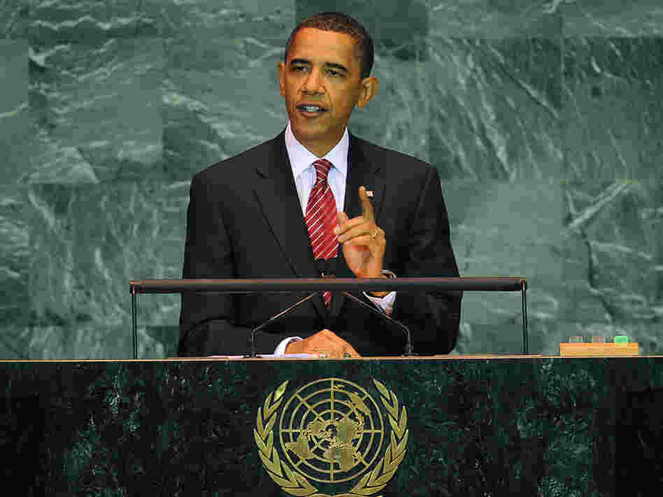 President Obama speaks during the United Nations General Assembly.