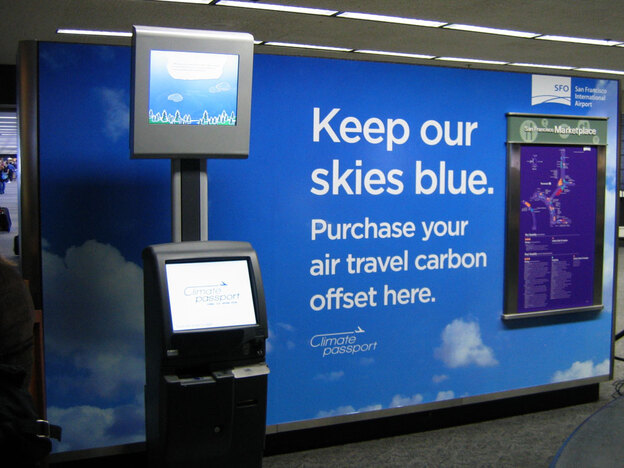 A Climate Passport kiosk in the San Francisco Airport.