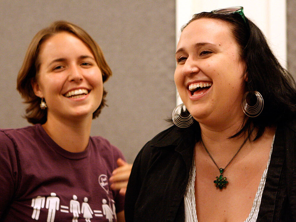 Leisl and Amanda, leaders of an acting group to increase awareness of mental health issues.