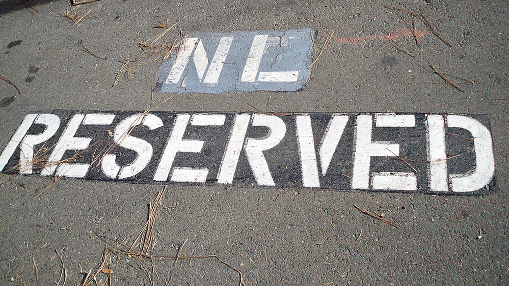 Parking space reserved for Nobel laureates on the campus of the University of California, Berkeley.