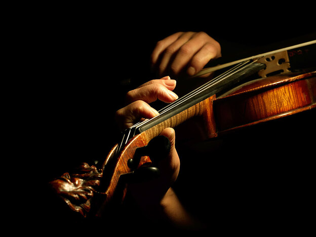 A musician plays a violin