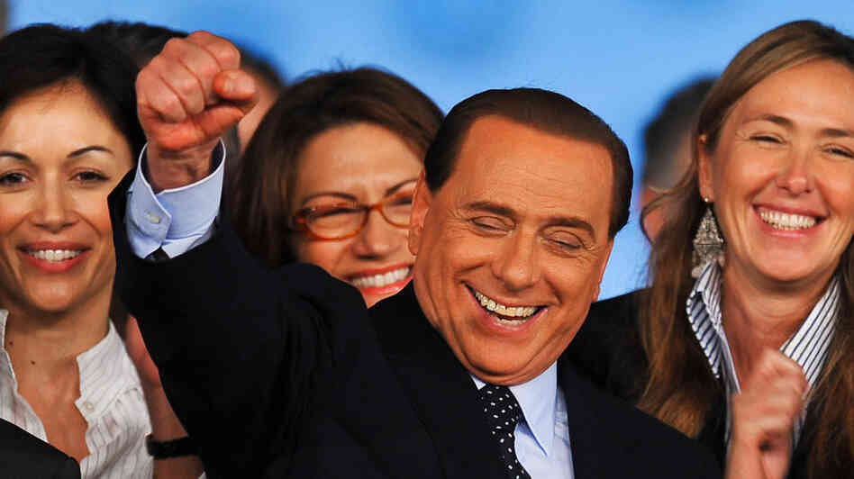 WIDE: Italian Prime Minister Silvio Berlusconi in March 2009 at a People of Freedom's gathering