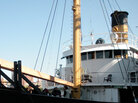 The SS Lilac is docked at the River Project on the Hudson River. The SS Lilac is docked at the River Project on the Hudson River.