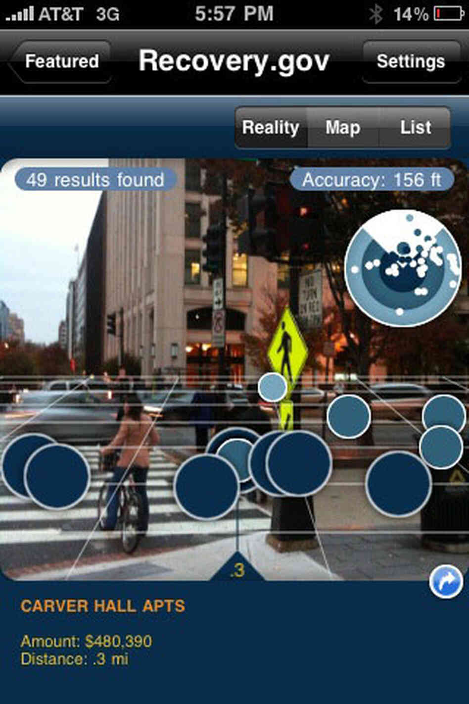 A screengrab from an iPhone. Ryan Gibbons/NPR