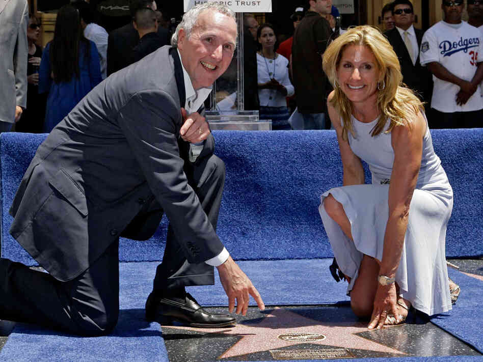 L.A. Dodgers owners Frank and Jamie McCourt at the team's star on the Hollywood Walk of Fame