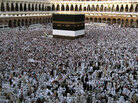 Muslims circle the Kaaba at Mecca, December 2008 Muslims circle the Kaaba at Mecca, December 2008
