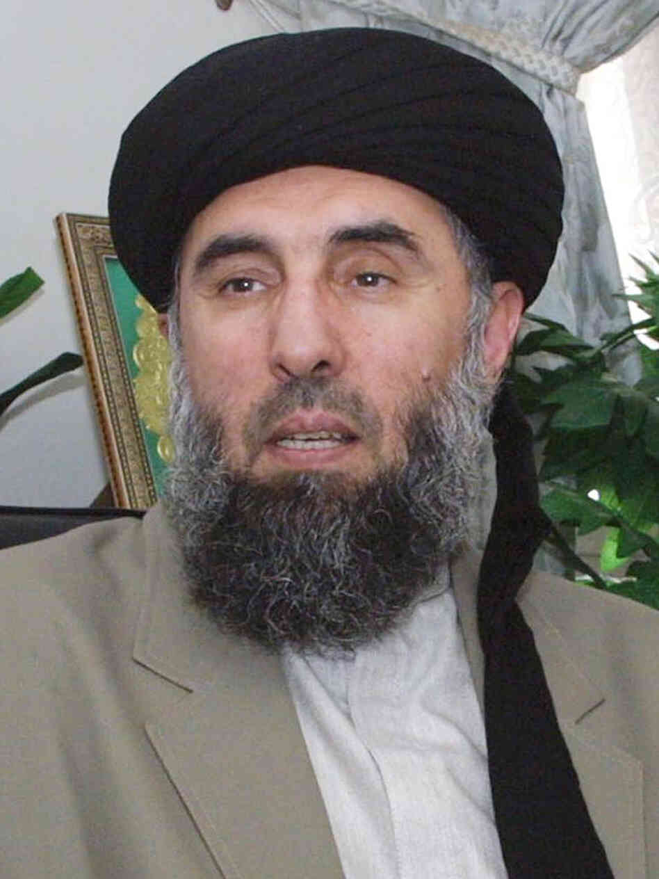 Gulbuddin Hekmatyar gives an interview to AFP in Tehran in October 2001.