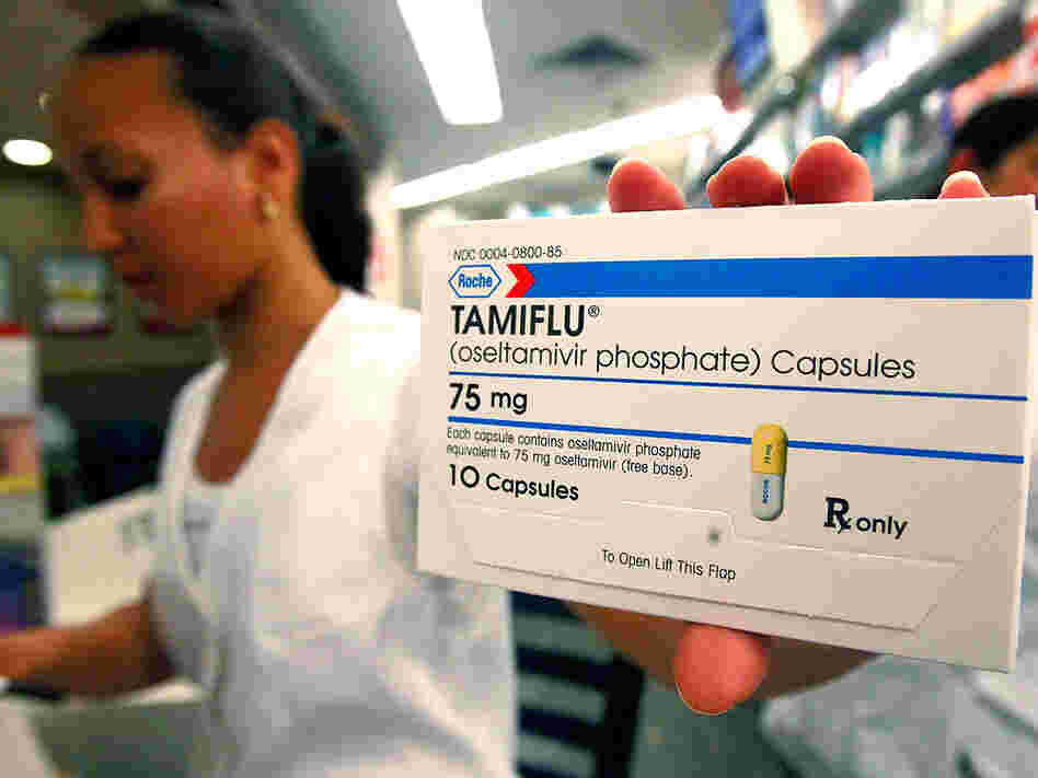 A package of Tamiflu is seen in a pharmacy in the Queens borough of New York City