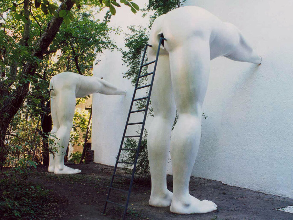'Brownnosers' a sculpture by Czech artist and provocateur David Cerny