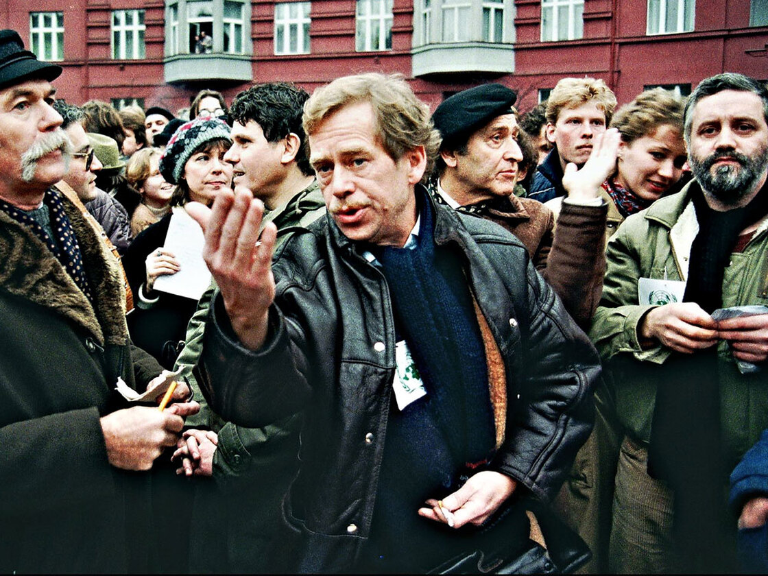 W: Vaclav Havel, dissident playwright and first president of Czech Republic after fall of communism