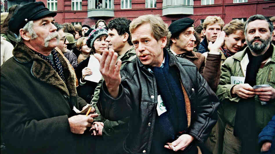 W: Vaclav Havel, dissident playwright and first president of Czech Republic after fall of communism