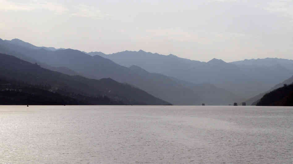 Looking upstream on the Three Gorges Reservoir in China. Looking upstream on the Three Gorges Reservoir in China.
