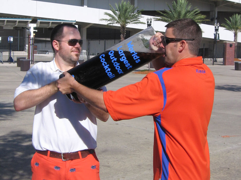 Florida Gators fans drink the "World's Largest Outdoor Cocktail."