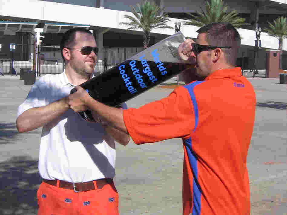 Florida Gators fans drink the "World's Largest Outdoor Cocktail."