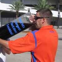 Florida Gators fans drink the "World's Largest Outdoor Cocktail."