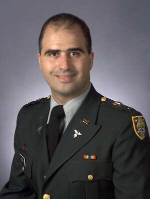 An undated handout photo of Maj. Nidal Hasan