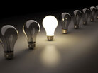 A row of light bulbs. A row of light bulbs.