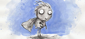 A drawing from Tim Burton's <em>The Melancholy Death of Oyster Boy and Other Stories</em>