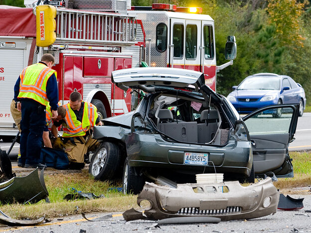 Two people were killed in this two-car accident.
