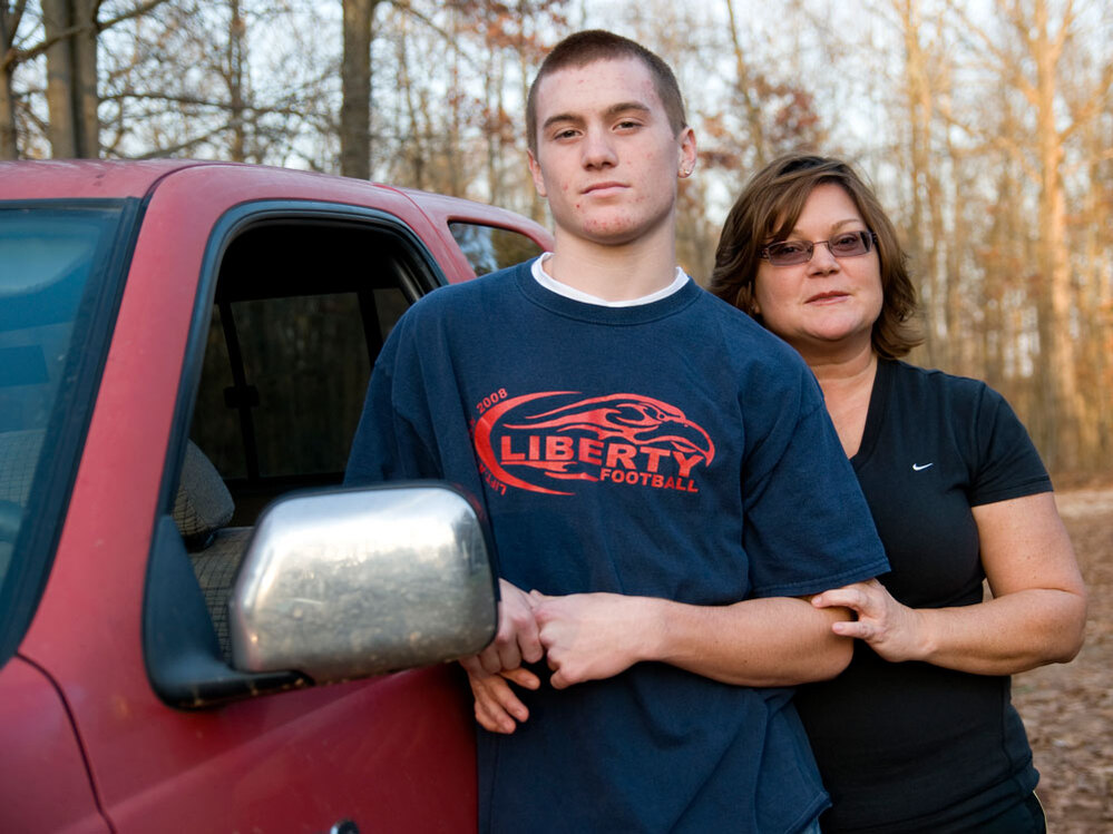 Basil Rynestead, 17, and his mother, Renee