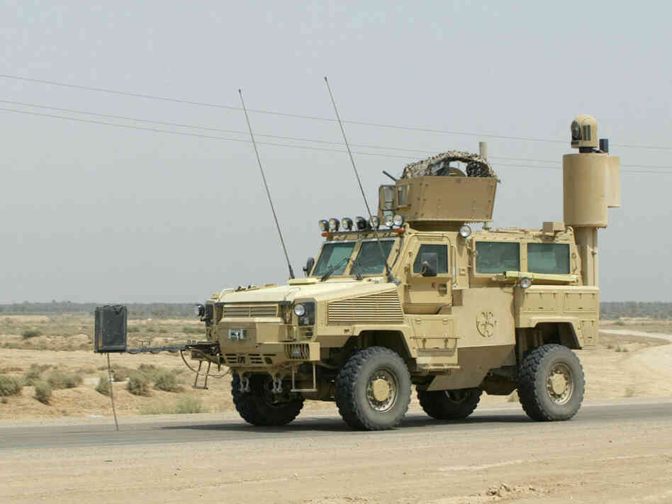 An MRAP on the road in Iraq