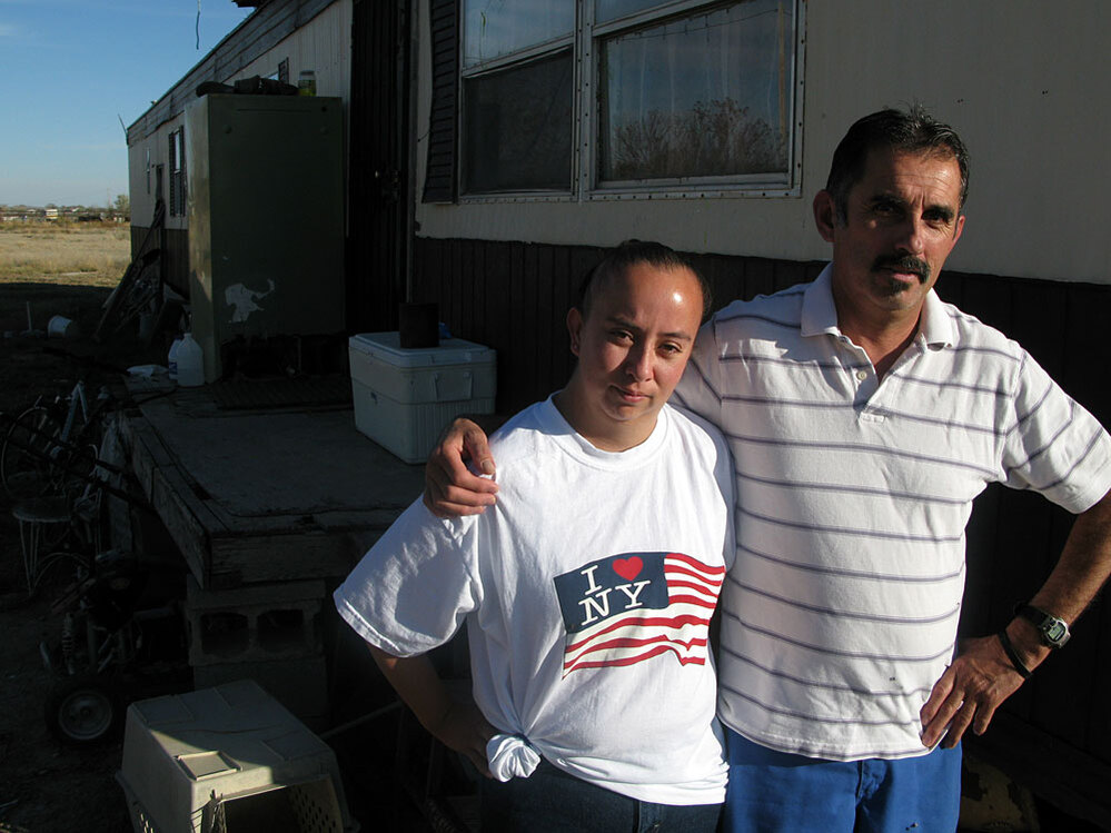 Herbie Rodriguez and his daughter, Erica, at their home in Dexter, N.M.
