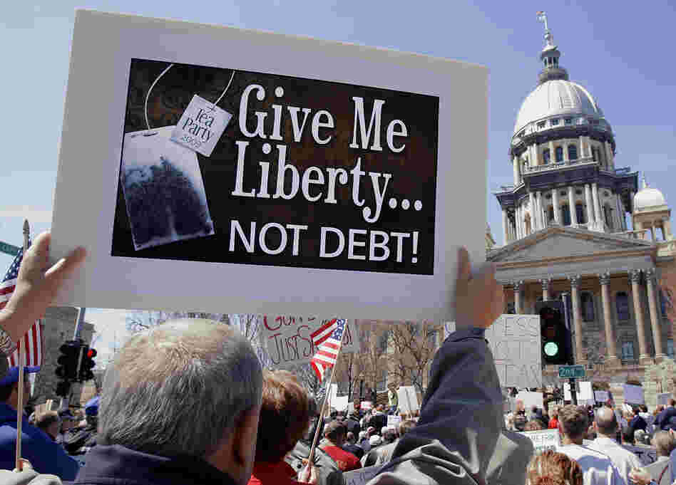 Tea Party activists in Springfield, Illinois, on April 15.