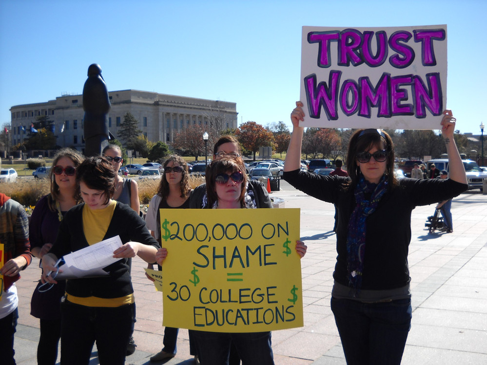 On Nov. 6, protesters rallied against Oklahoma's new abortion law at the state capitol.