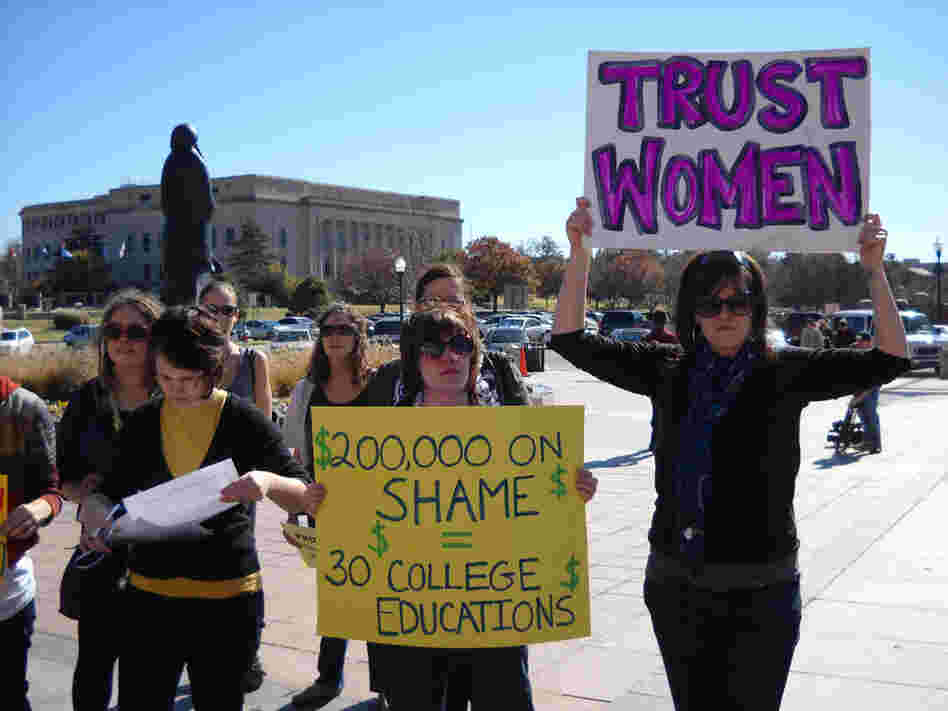 On Nov. 6, protesters rallied against Oklahoma's new abortion law at the state capitol.
