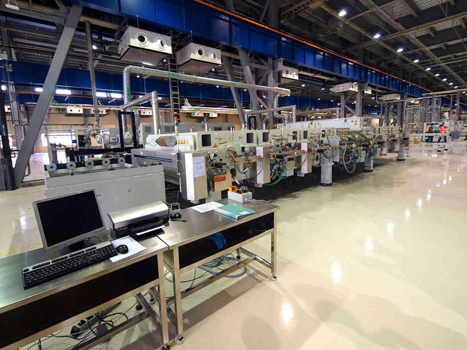 Inside the Applied Materials solar power research center in Xian, China.
