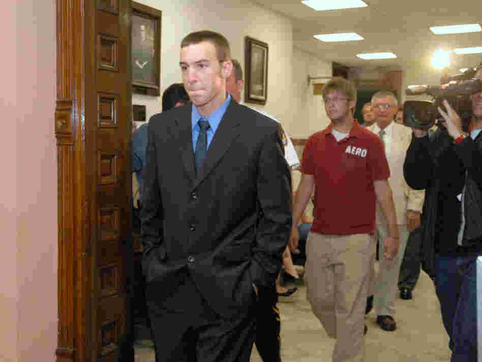 Derrick Donchak arrives at the courthouse for his sentencing in June.