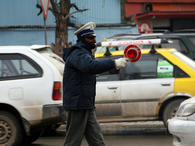 This traffic officer in Kabul named Saboor, is renowned as the "honest" cop.
