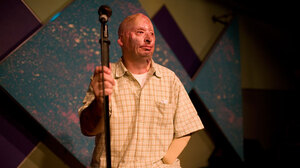 Staff Sgt. Bobby Henline was injured in Iraq by a roadside bomb three years ago, and was burned over nearly half of his body. After years of grueling physical therapy, he now performs at open mic night at the Rivercity Comedy Club in San Antonio.