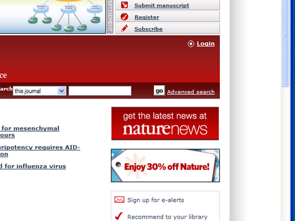 Screen grab of incorrect snowflake on Nature.com