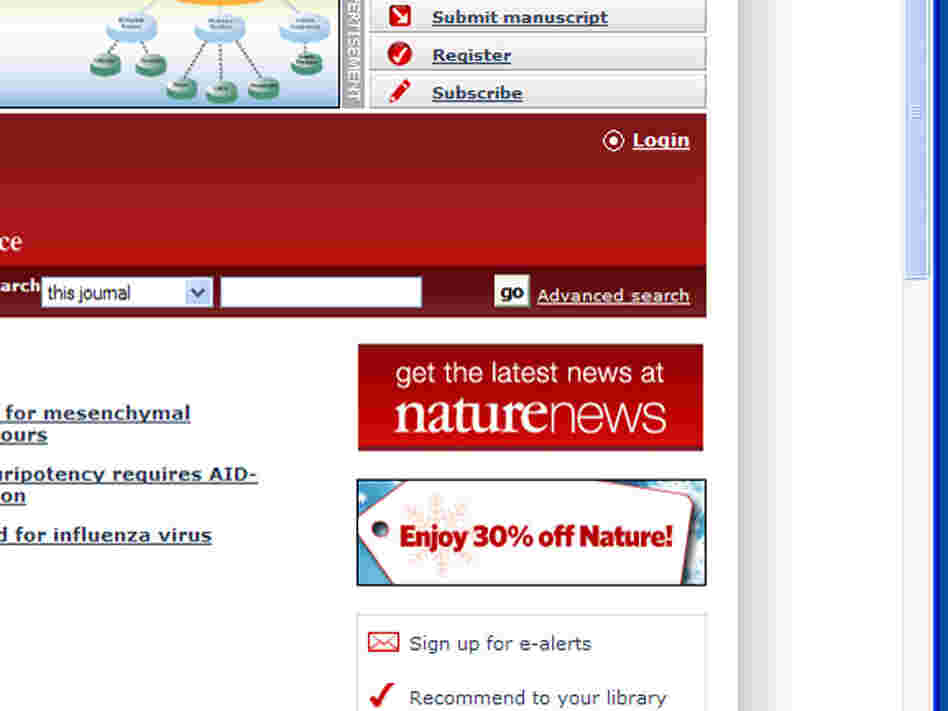 Screen grab of incorrect snowflake on Nature.com