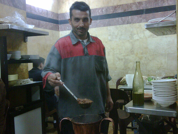 Abu Abdo in Aleppo, Syria, specializes in ful, a fava bean soup eaten for breakfast.