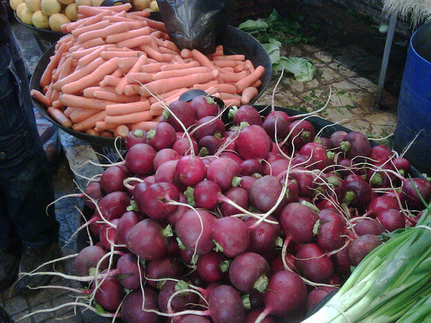 The markets of Aleppo brim with fresh vegetables and spices.
