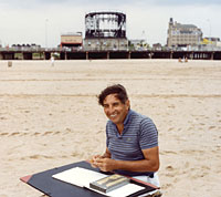 Artist David Levine circa 1974